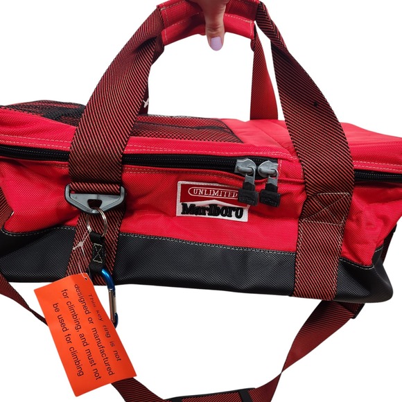 MARLBORO Unlimited Insulated Cooler Bag Red Duffel Soft‎ Ice Cold Travel Bag - Picture 1 of 16